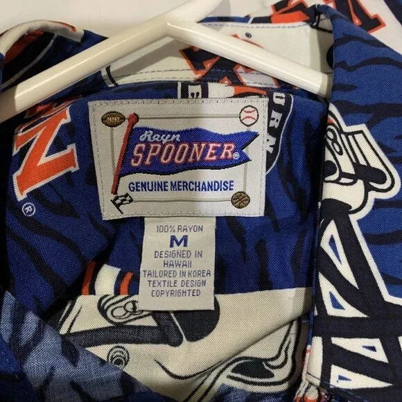 Reyn Spooner Auburn Tigers Men’s Medium Blue Football Hawaiian Button Shirt
